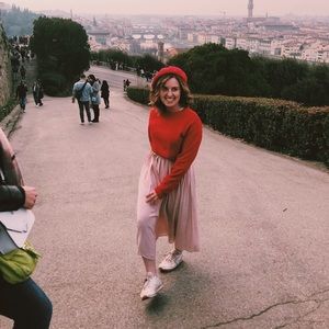 H&M Midi Mauve/light pink pleated skirt